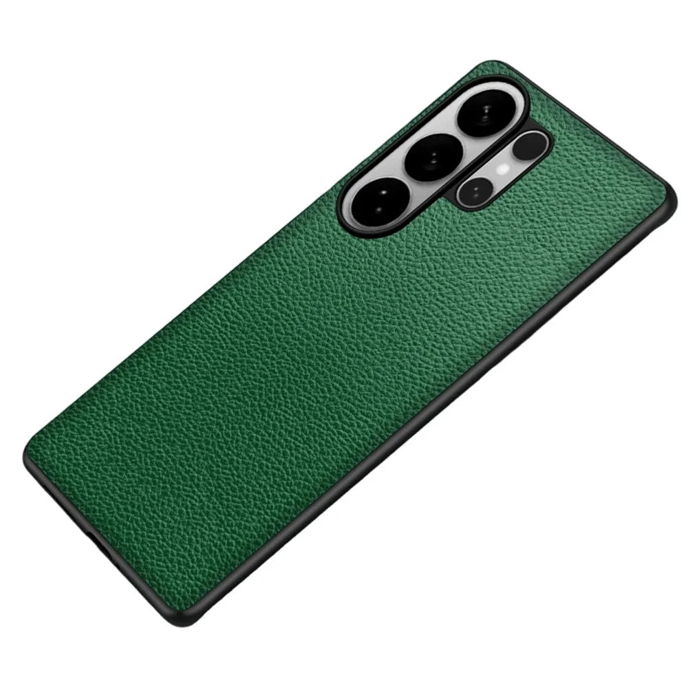 For Samsung Galaxy S26 Ultra Case Litchi Texture PU Leather Coated PC + TPU Protective Phone Back Cover - Green - 1