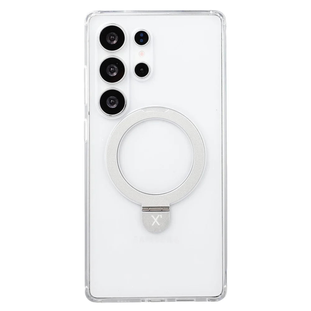 X-LEVEL For Samsung Galaxy S26 Ultra Case Metal Kickstand TPU PC Phone Back Cover - Transparent - 1