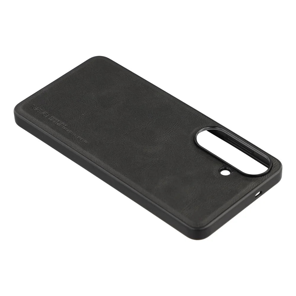 X-LEVEL Bojue-3 Series For Samsung Galaxy S26 Case Leather Coated PC + TPU Phone Back Cover - Black - 4