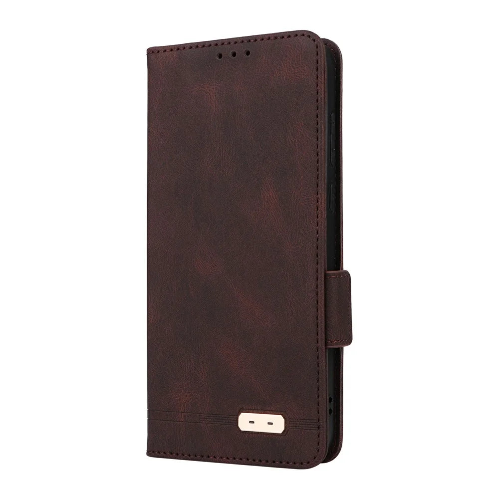 Phone Case For OnePlus 15R 5G  /  Ace 6 5G  /  Ace 6T 5G Leather Wallet Flip Phone Cover with Hardware Decor - Coffee - 6