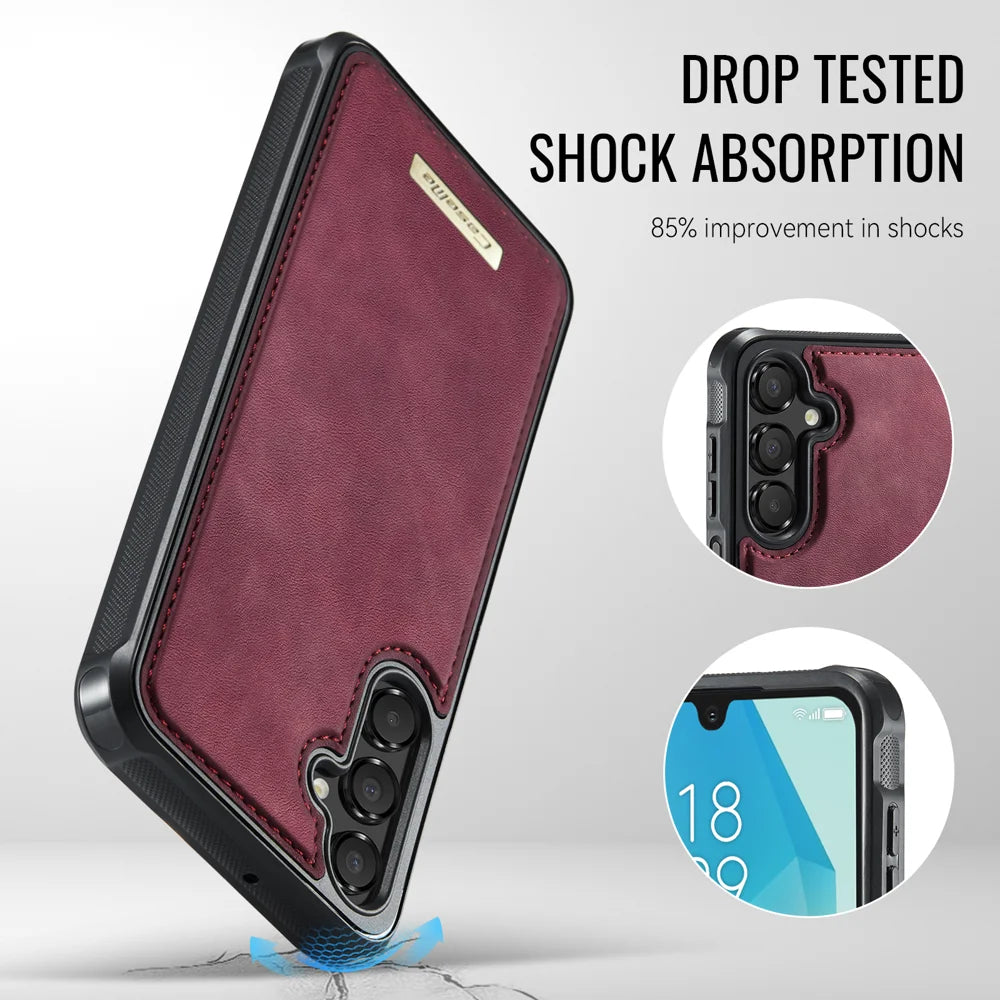 CASEME For Samsung Galaxy A16 4G / Galaxy A16 5G Magnetic Case  ME80 Series Leather PC TPU Phone Cover with Detachable Wallet - Red - 7
