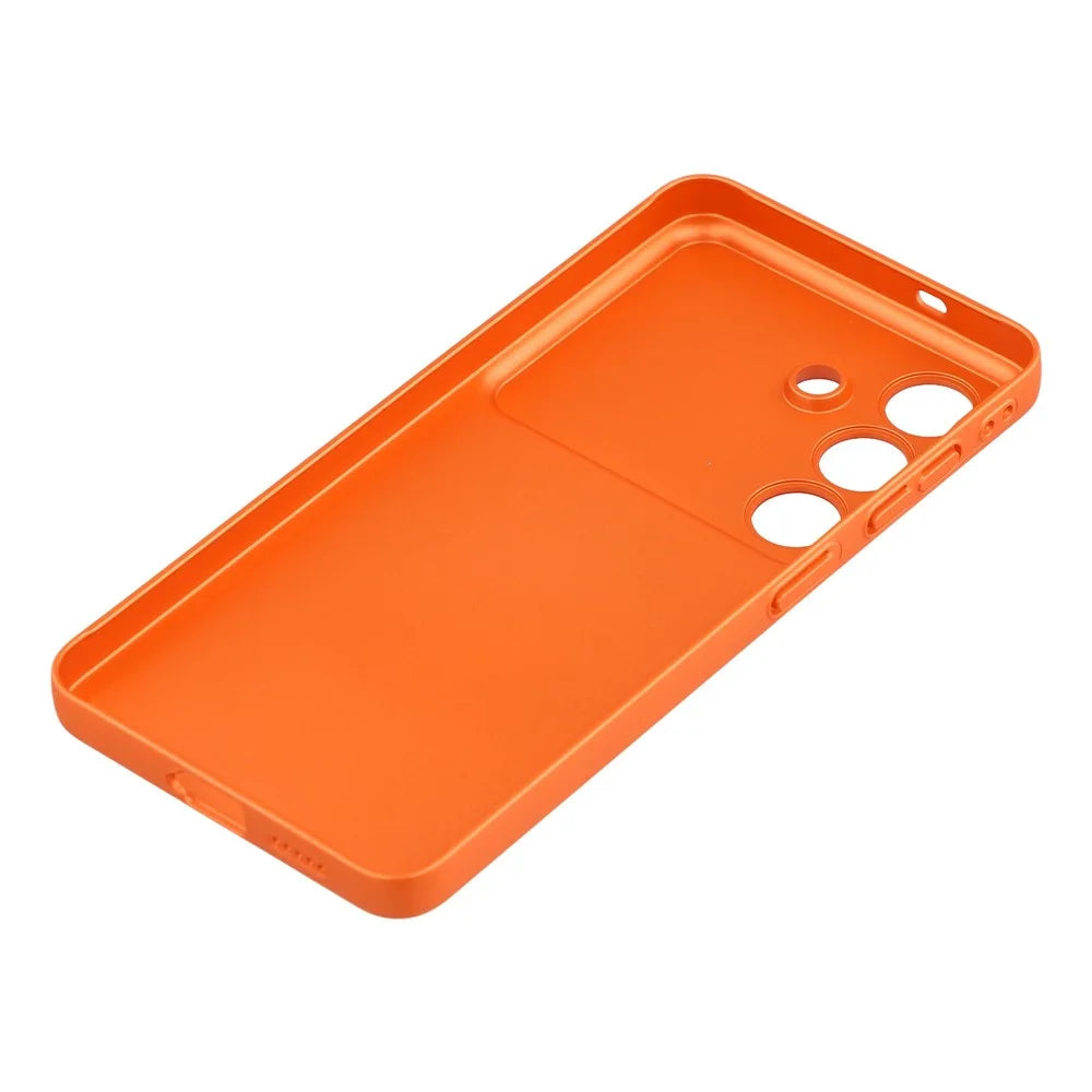 For Samsung Galaxy S26+ Magnetic Case PC Phone Cover with AG Corning Glass Lens Film - Orange - 6