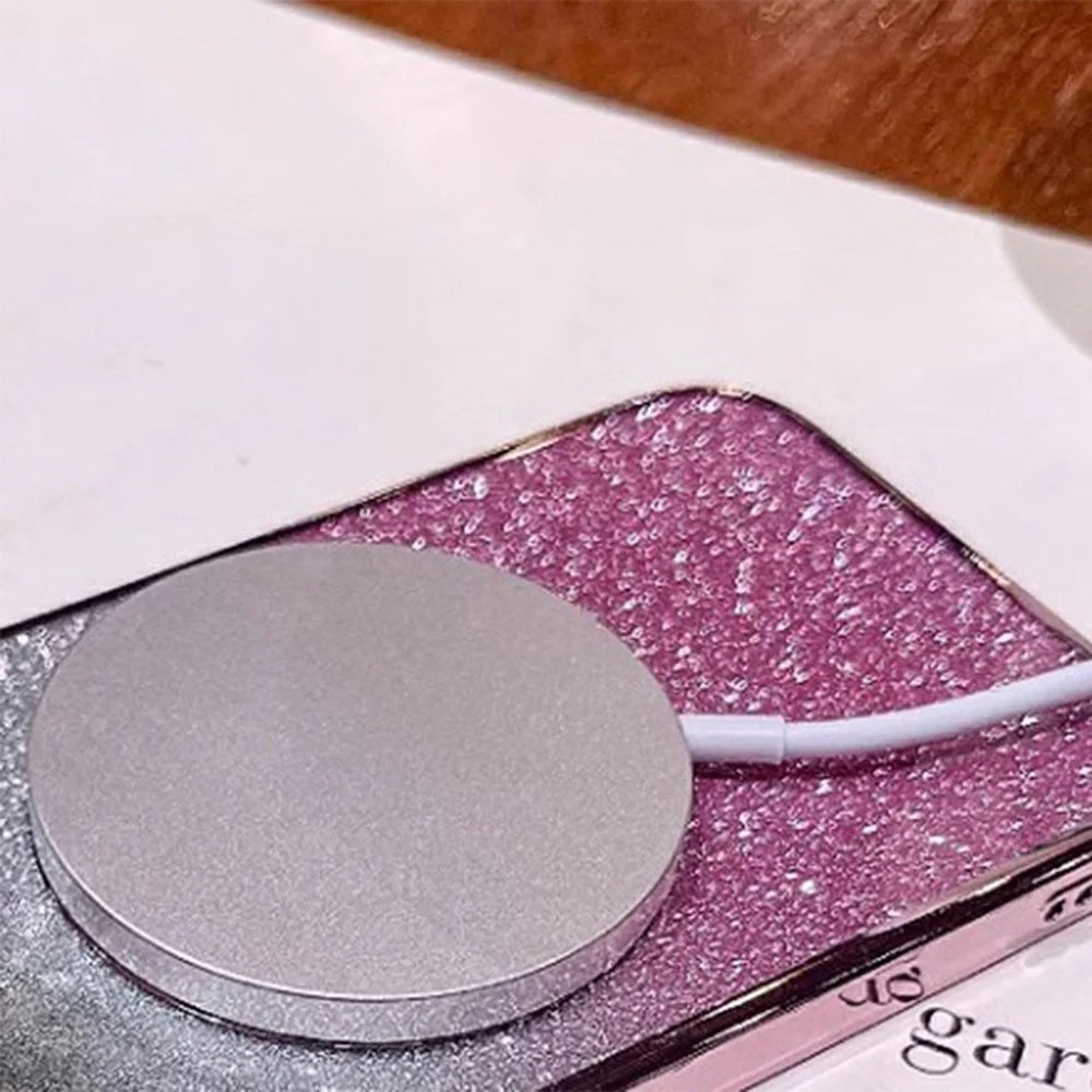 For Samsung Galaxy S26 Magnetic Case Electroplated Gradient Glitter TPU Phone Cover - Rose Gold - 2
