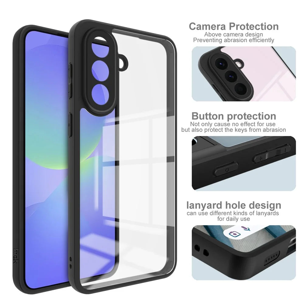 IMAK UX-9A Series For Samsung Galaxy A57 5G Case TPU PC Phone Cover Reinforced Corners - Transparent - 4