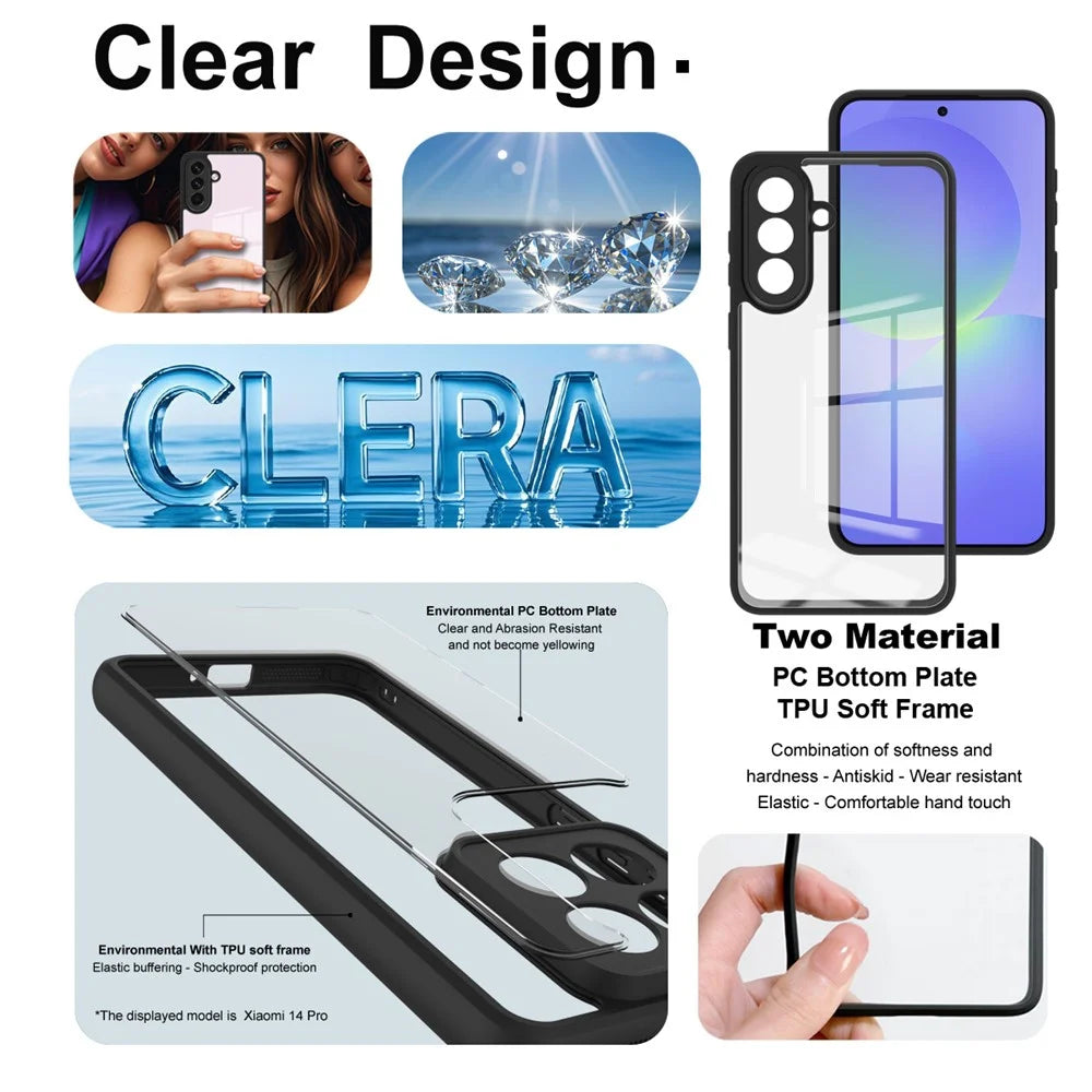 IMAK UX-9A Series For Samsung Galaxy A57 5G Case TPU PC Phone Cover Reinforced Corners - Transparent - 6
