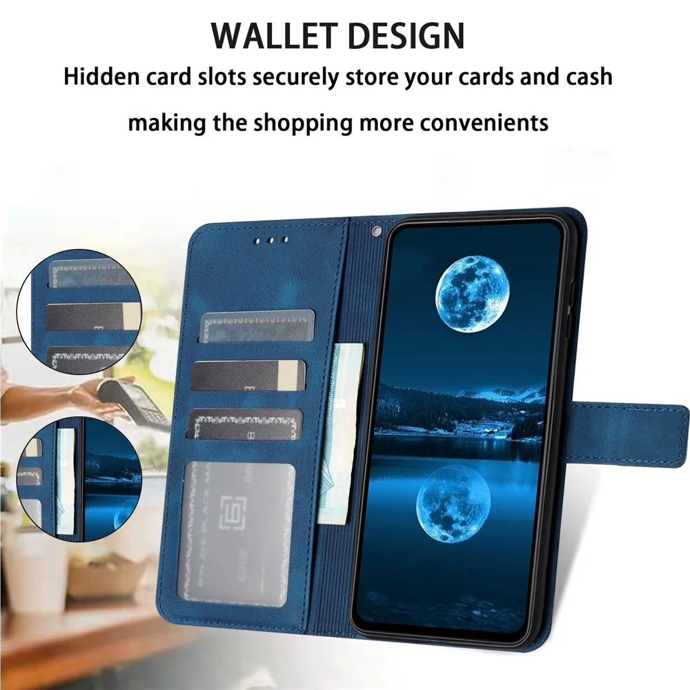 For Samsung Galaxy S26 Ultra Case Solid Color Leather Wallet Protective Phone Cover - Blue - 2