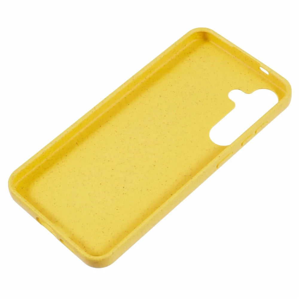 For Samsung Galaxy S26+ Case Biodegradable Wheat Straw + TPU Matte Phone Cover - Yellow - 4