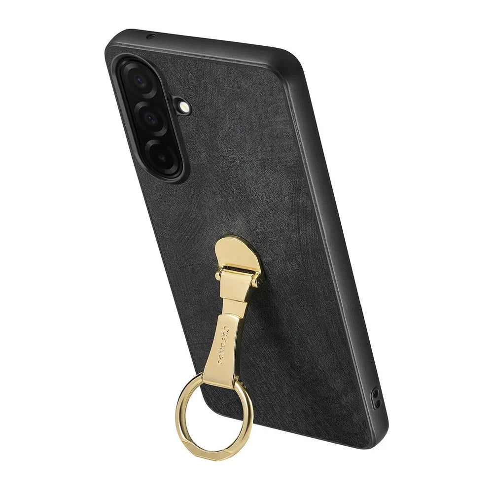 CASENEO D22 For Samsung Galaxy S26+ Case Folding Kickstand Retro Leather Back Phone Cover - Black - 2