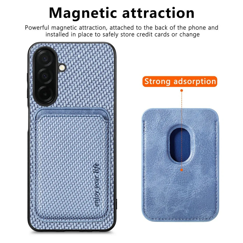 For Samsung Galaxy S26+ Magnetic Case Detachable Card Holder Phone Back Cover - Blue - 2
