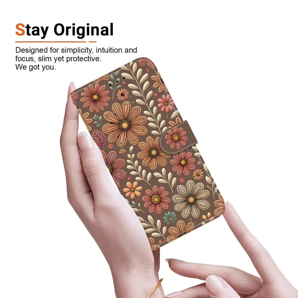 For Samsung Galaxy S26 Ultra Wallet Case Pattern Printing Leather Stand Phone Cover with Strap - Blossom - 5