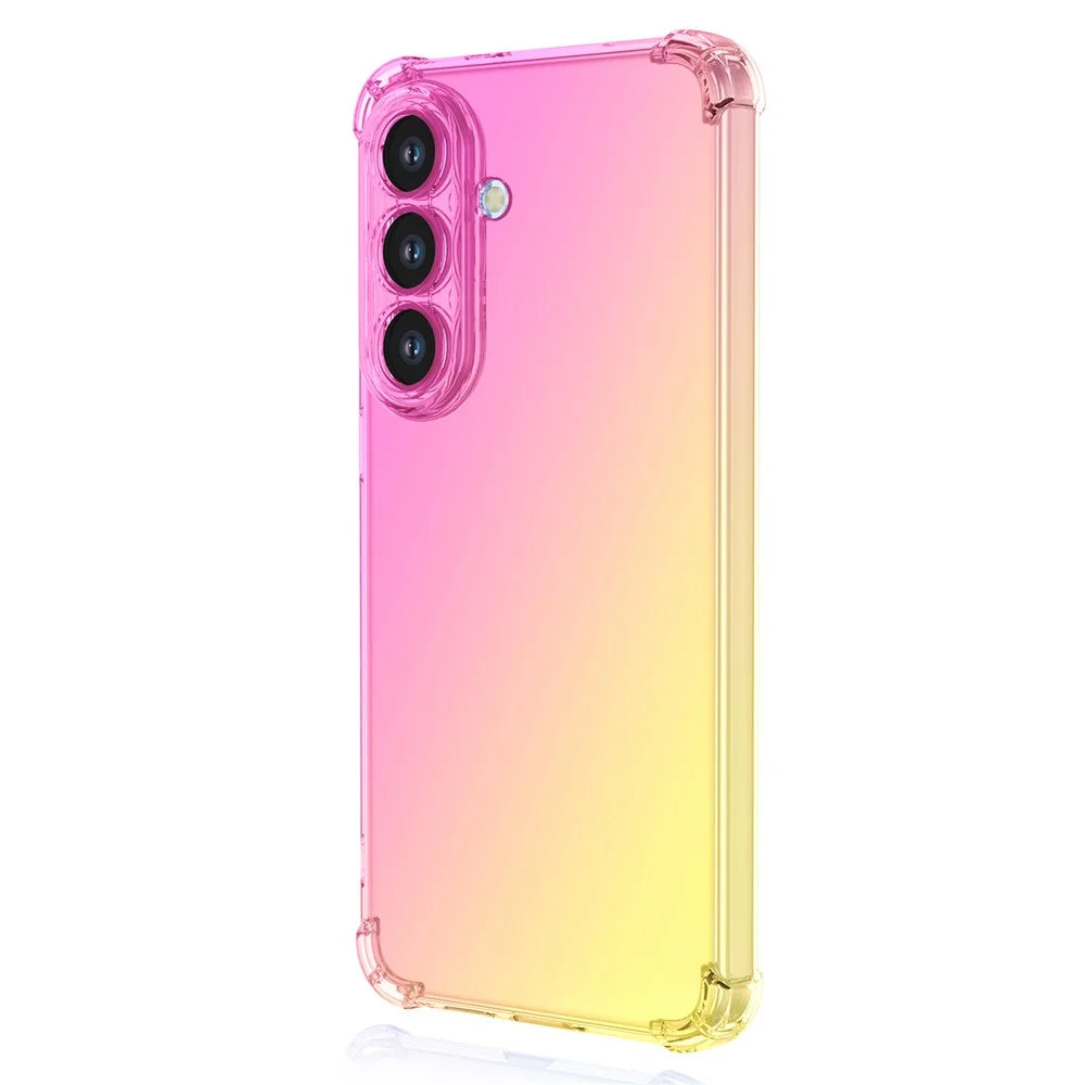 For Samsung Galaxy S26 Case Gradient Color TPU Anti-Drop Phone Cover - Pink  /  Gold - 2