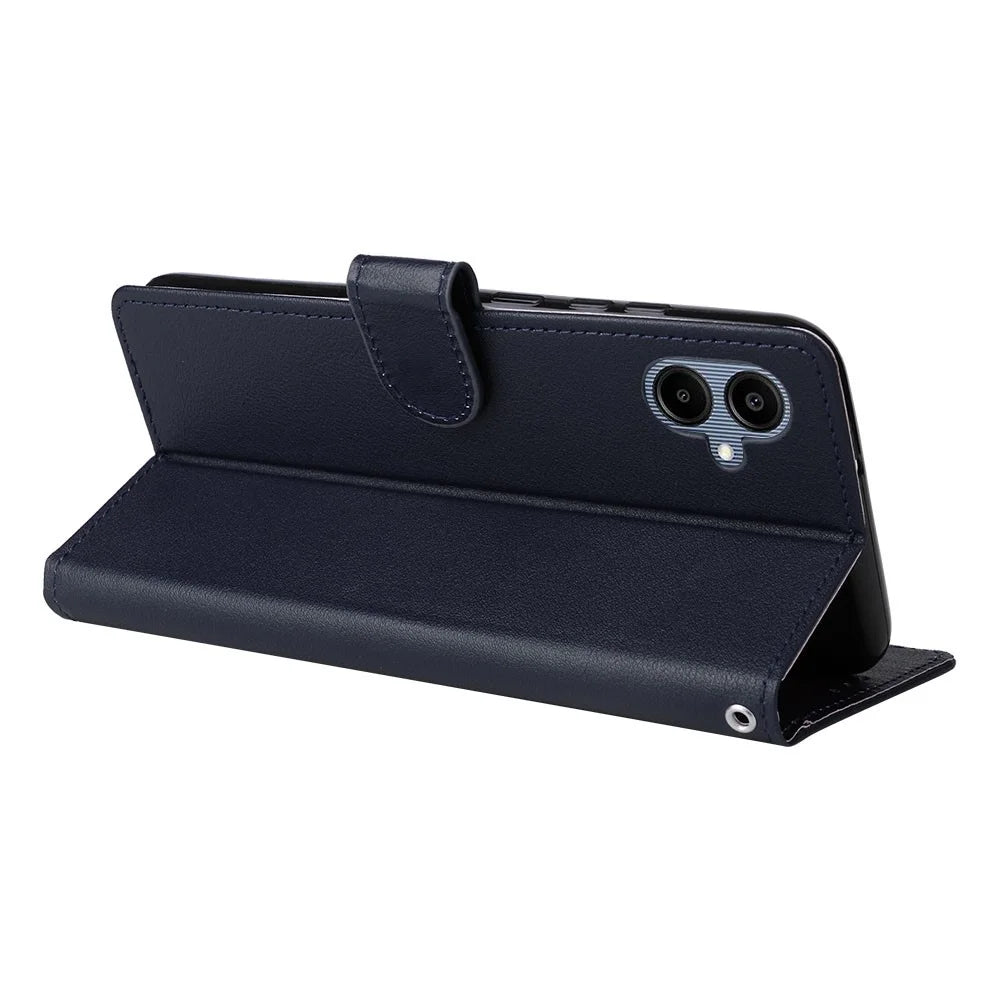 Wallet Stand Case For Samsung Galaxy A08 5G / A08 4G / A07 5G / A07 4G / A06 5G / A06 4G PU Leather Phone Cover with Wrist Strap - Blue - 4