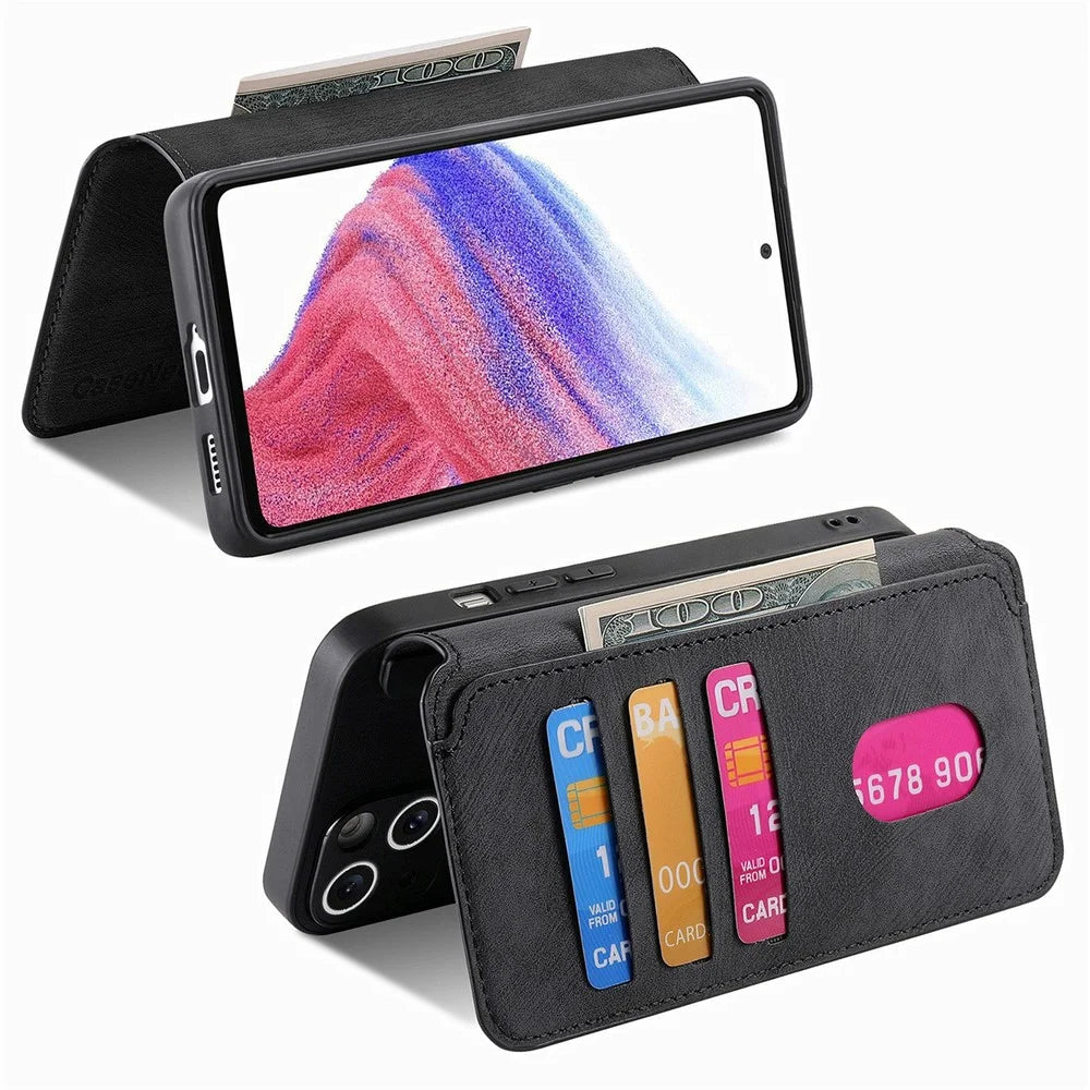 CASENEO MW-03 For Google Pixel 10 Pro XL Magnetic Case Detachable Leather Phone Wallet Cover - Black - 3
