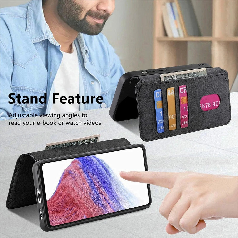 CASENEO MW-03 For Google Pixel 10 Pro XL Magnetic Case Detachable Leather Phone Wallet Cover - Black - 5
