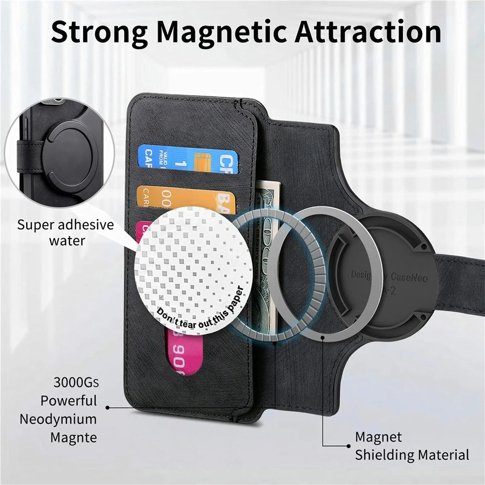 CASENEO MW-03 For Google Pixel 10 Pro XL Magnetic Case Detachable Leather Phone Wallet Cover - Black - 6