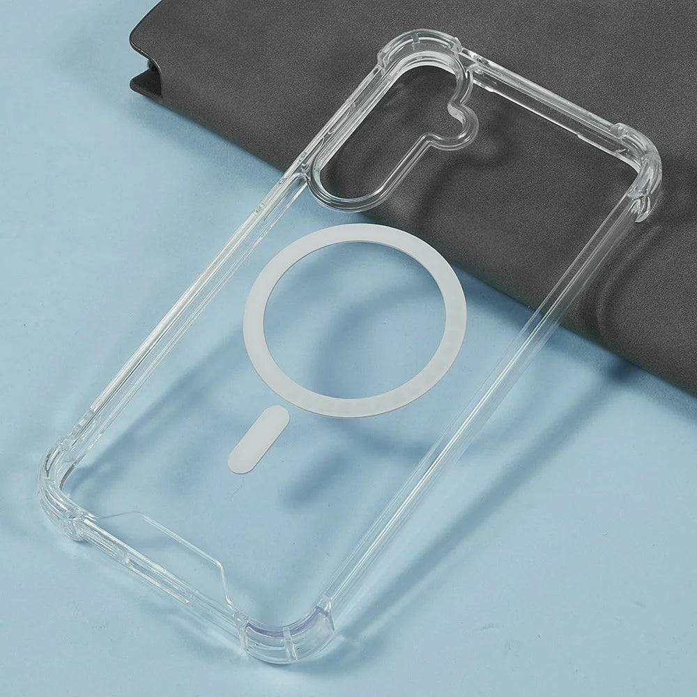 Magnetic Case For Samsung Galaxy A37 5G / A36 5G / A56 5G 1.5mm Shockproof TPU + Acrylic Phone Back Cover - Transparent - 3