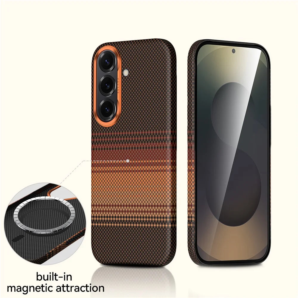 SULADA For Samsung Galaxy S26+ Magnetic Case Shockproof Hard PC Phone Back Cover - Orange - 2