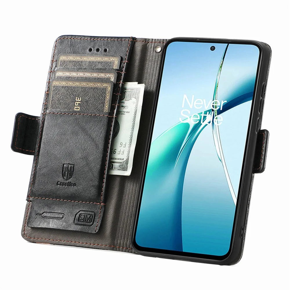 CASENEO For Samsung Galaxy A57 5G Phone Cases PU Leather Cover Stand with RFID Blocking Wallet - Black - 2