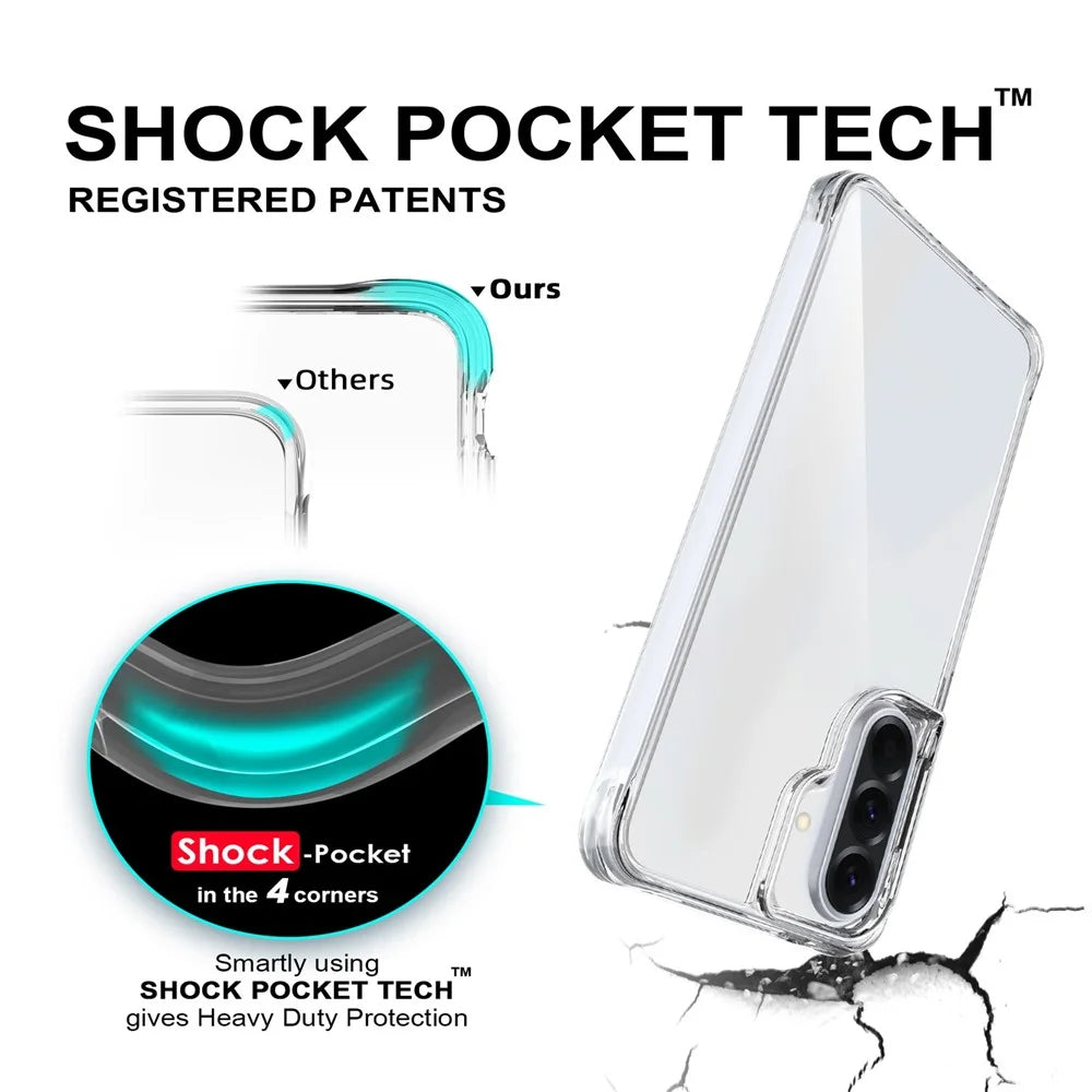 For Samsung Galaxy A57 5G Case PC + TPU Dropproof Transparent Phone Cover - Transparent - 2