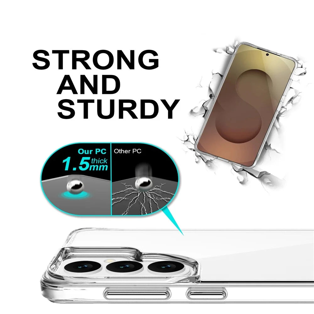 For Samsung Galaxy S26 Case PC + TPU Dropproof Transparent Phone Cover - Transparent - 7