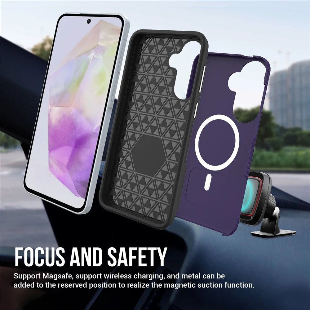 Magnetic Case For Samsung Galaxy A37 5G  /  A36 5G  /  A56 5G Shockproof TPU + PC Phone Cover - Purple - 2