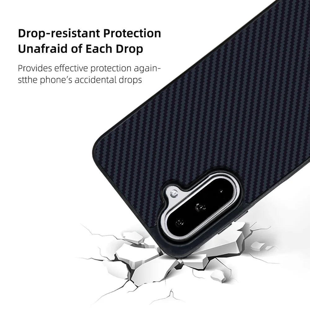 EYCASE For Samsung Galaxy A57 5G Magnetic Case Aramid Fiber Series UV Printed Black Edge TPU Acrylic Phone Cover - Black Grey - 3