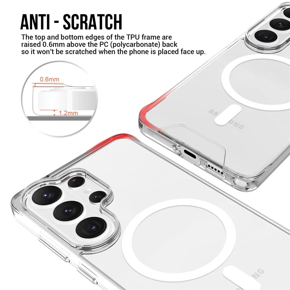 For Samsung Galaxy S26 Ultra Magnetic Case Anti Drop TPU + PC Phone Cover - Transparent - 7