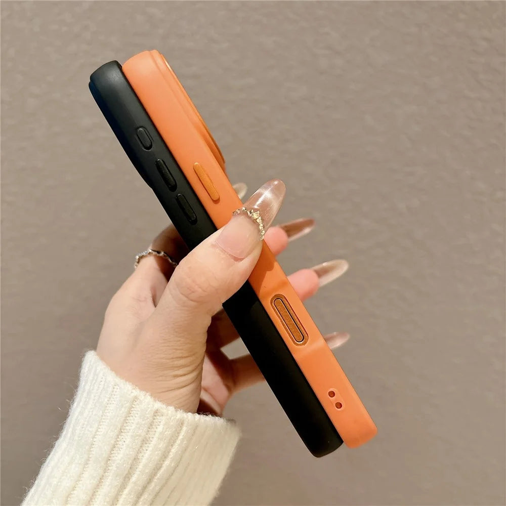 For iPhone 17 Pro Matte Case PC + TPU All-wrapped Protection Magnetic Phone Cover with Tempered Glass Compatible with MagSafe - Orange - 6