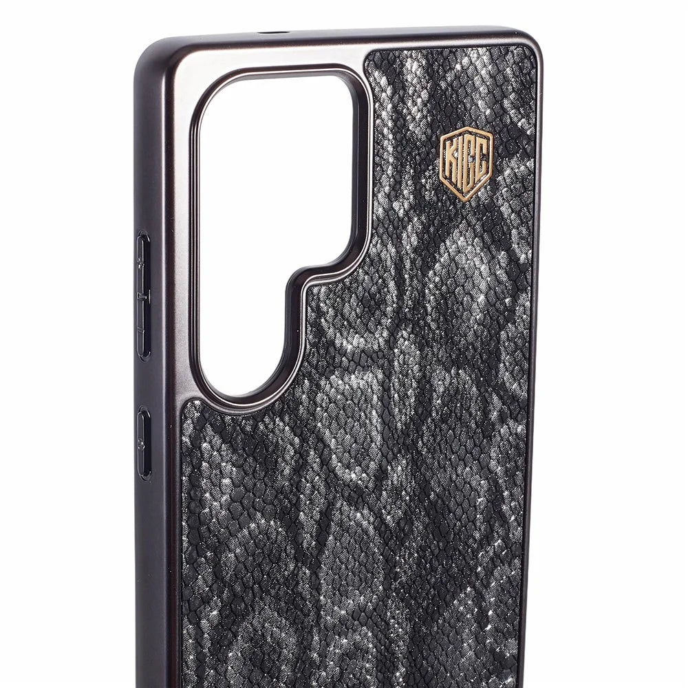 KIGC For Samsung Galaxy S26 Ultra Magnetic Case Hybrid Phone Back Cover Snake Texture - Black - 6