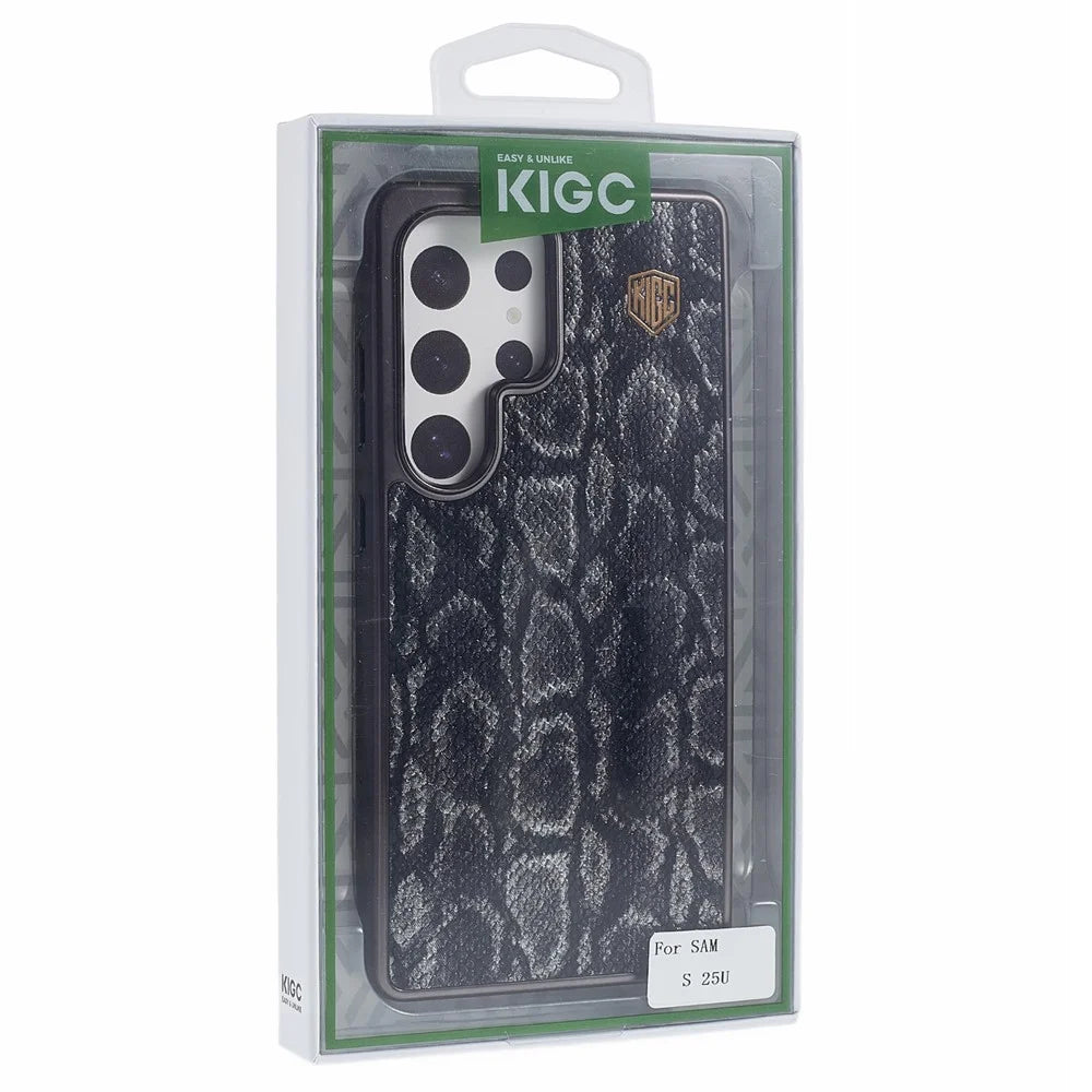 KIGC For Samsung Galaxy S26 Ultra Magnetic Case Hybrid Phone Back Cover Snake Texture - Black - 7