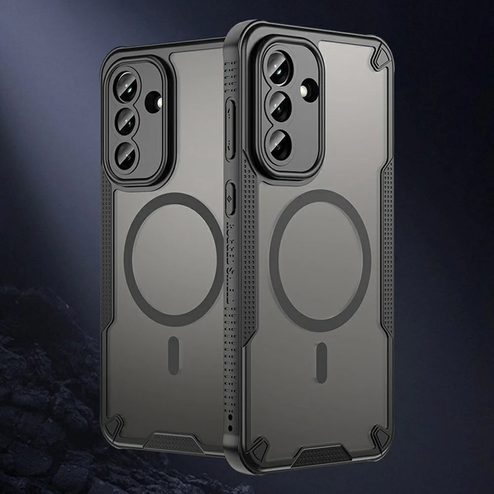 For Samsung Galaxy A37 5G Magnetic Case TPU + PC Phone Back Cover - Black - 7