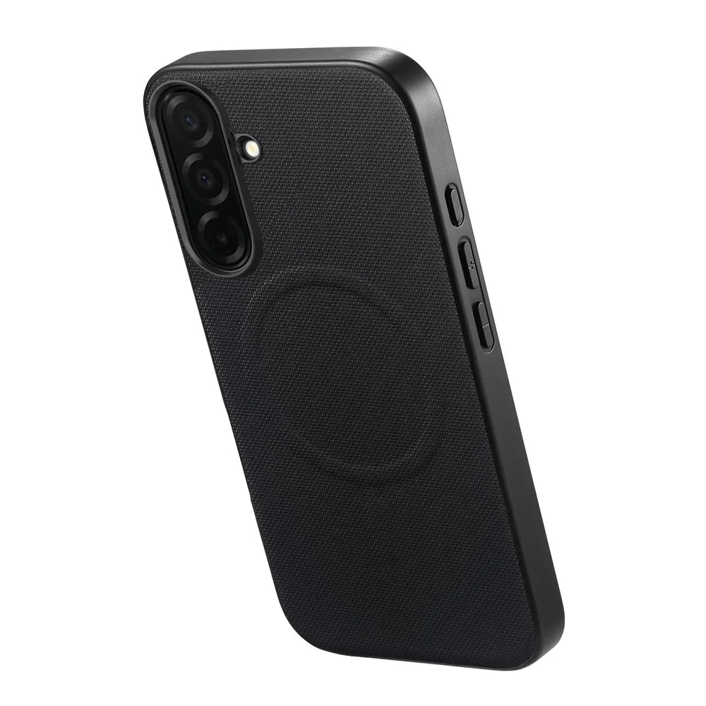 For Samsung Galaxy S26+ Magnetic Case Fine Grid Texture Leather + PC + TPU Phone Cover - Black - 2