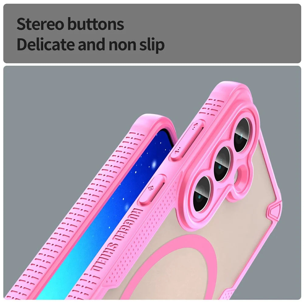 For Samsung Galaxy A36 5G Magnetic Case TPU + PC Phone Back Cover - Pink - 5