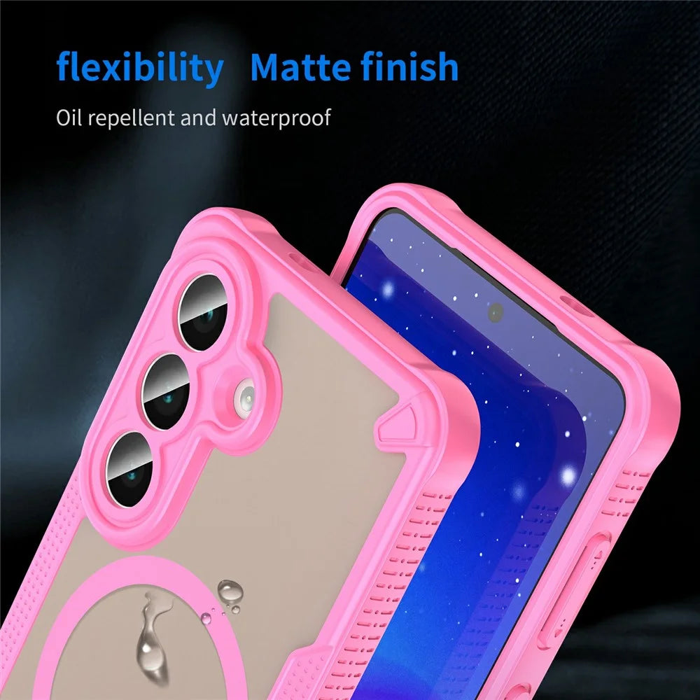 For Samsung Galaxy A36 5G Magnetic Case TPU + PC Phone Back Cover - Pink - 7
