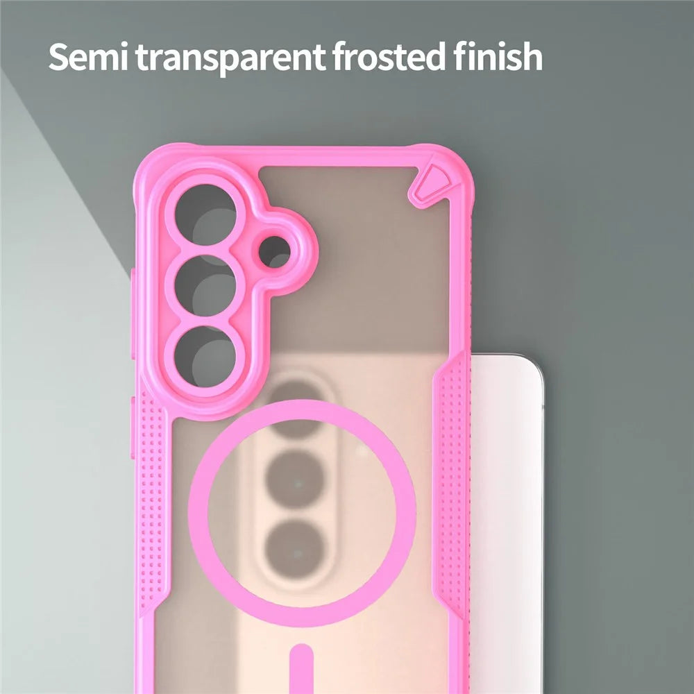 For Samsung Galaxy A56 5G Magnetic Case TPU + PC Phone Back Cover - Pink - 4
