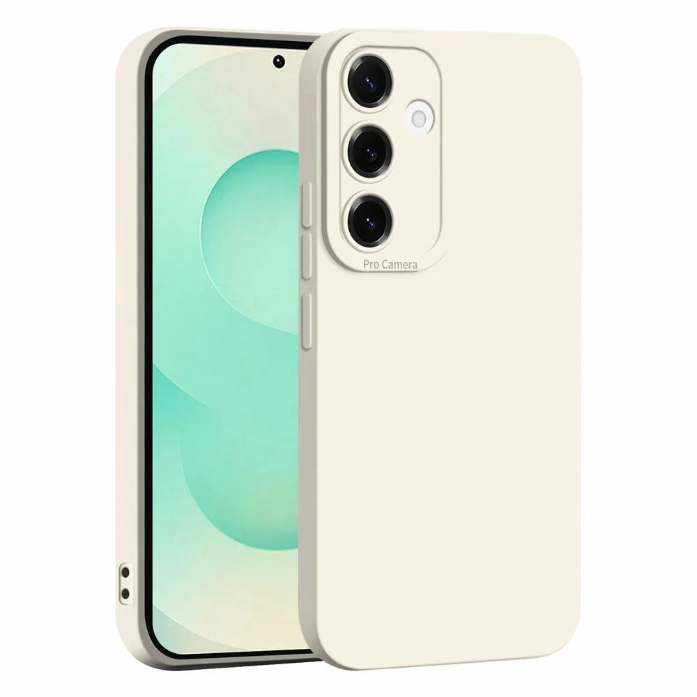 For Samsung Galaxy S25+ Case Precise Camera Cutouts Soft TPU Shockproof Phone Cover - White - 1