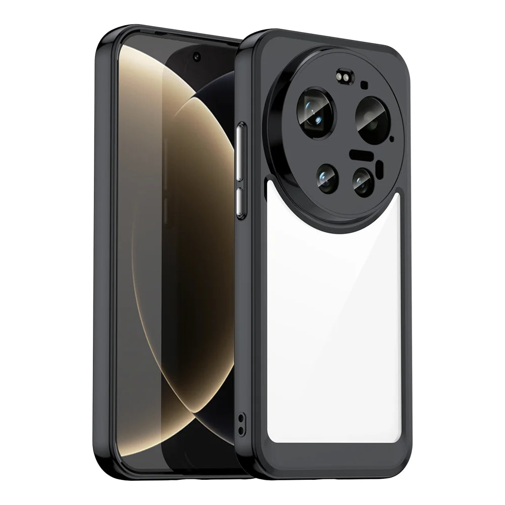 WANLONFENG For Xiaomi 17 Ultra 5G Back Cover  XC Series TPU Acrylic Phone Case with Tempered Glass Film - Black - 2