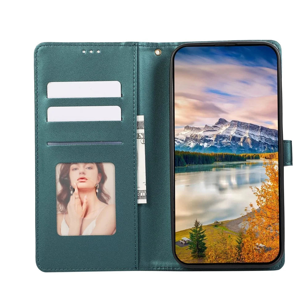For Samsung Galaxy S26 Ultra Case 3D Rhombus Grid Imprinted Wallet Leather Phone Cover with Lanyard - Green - 2
