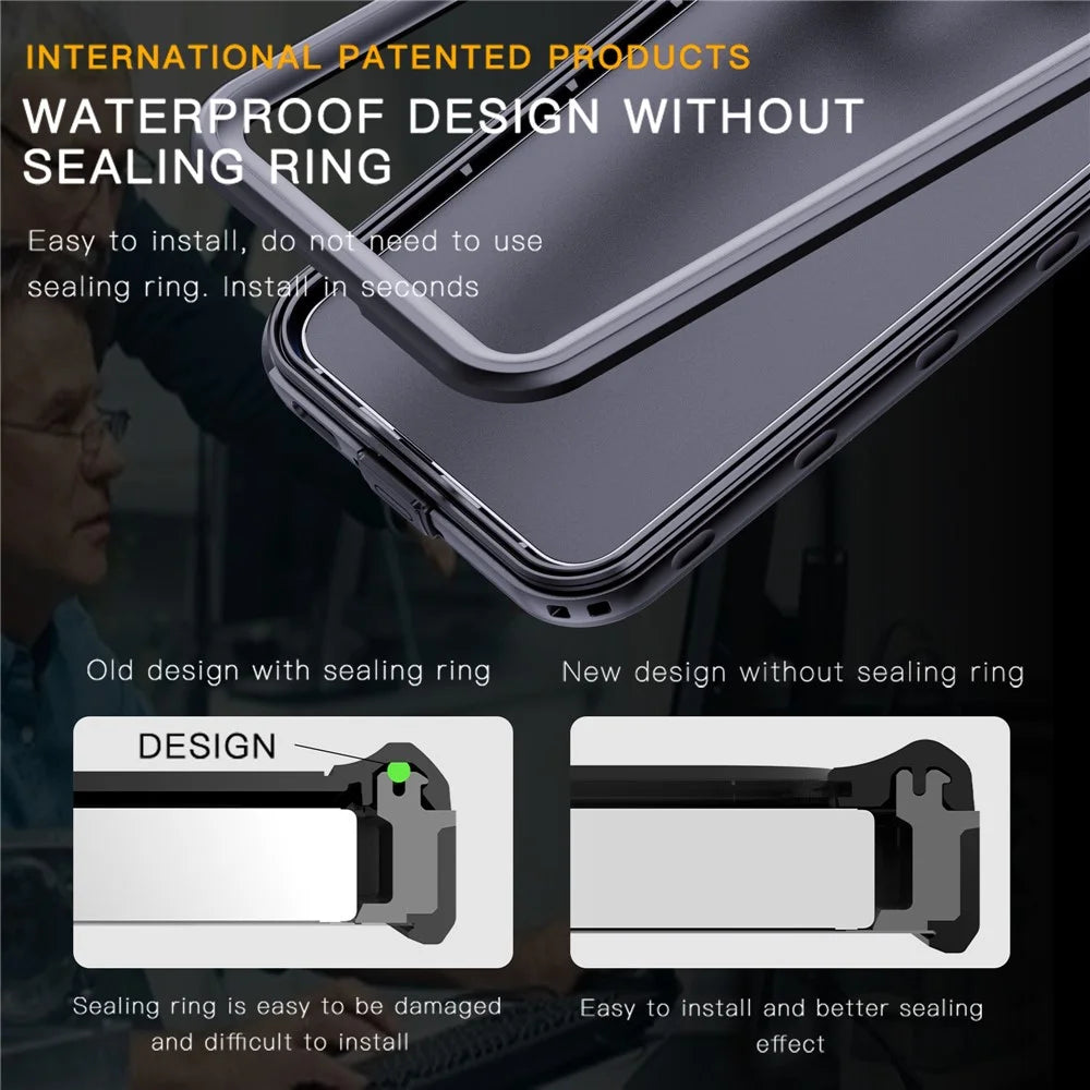 REDPEPPER A Series For Samsung Galaxy A37 5G / A36 5G Case Clear Back IP68 Waterproof Phone Cover - Black - 2