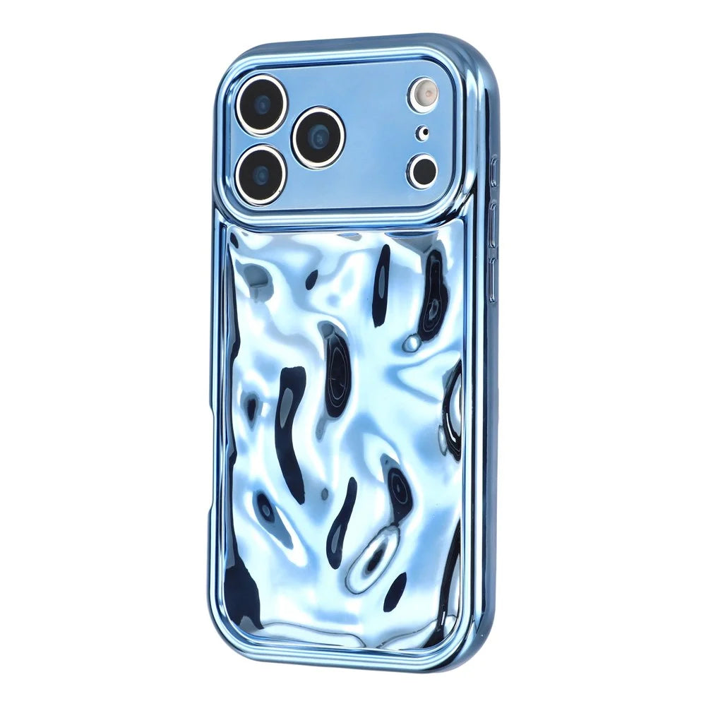 For iPhone 17 Pro Case Electroplated TPU Shell Meteorite Texture Phone Cover - Blue - 4