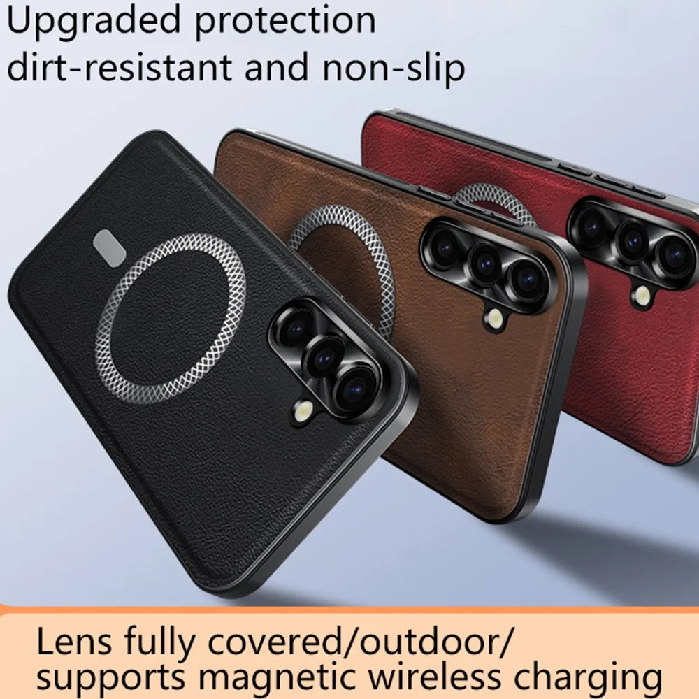 For Samsung Galaxy A37 5G Case PU TPU PC Phone Back Cover with Metal Lens Frame - Black - 7