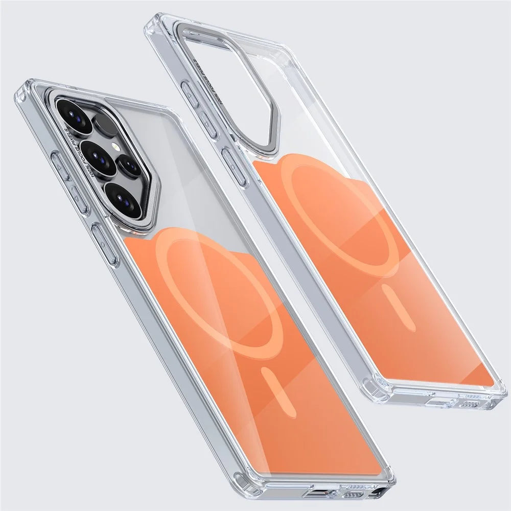 For Samsung Galaxy S26 Ultra Magnetic Case TPU Acrylic Phone Back Cover - Orange - 5