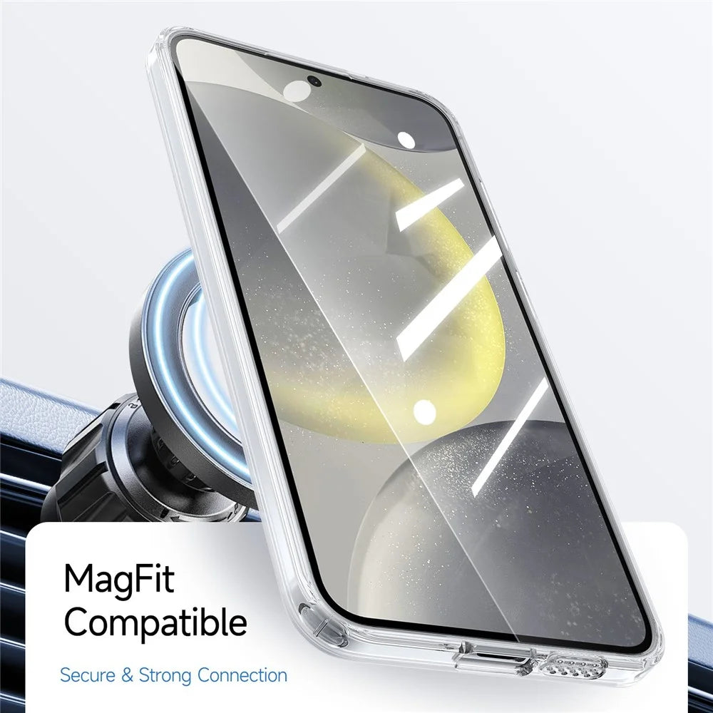 For Samsung Galaxy S26 Magnetic Case TPU Acrylic Phone Back Cover - Orange - 3