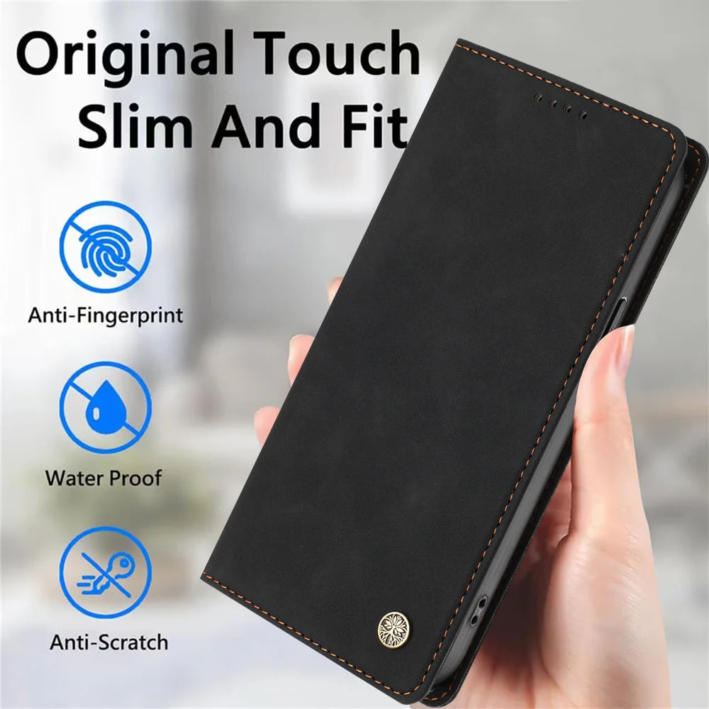 For Samsung Galaxy S26+ Case HX RFID Blocking Wallet Stand Leather Flip Phone Cover - Black - 6