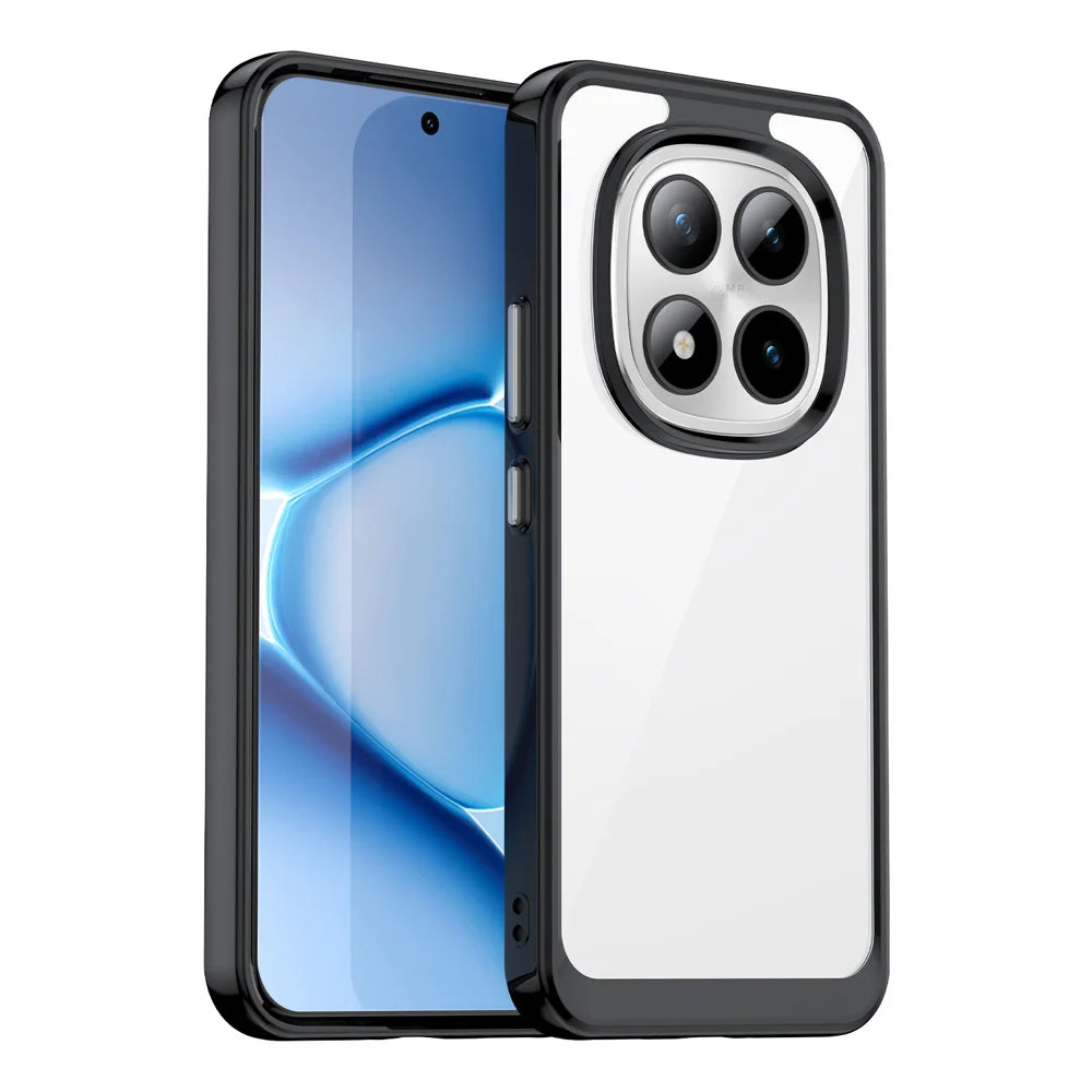 WANLONFENG For Xiaomi Redmi Note 15 Pro+ 5G (Global) / Xiaomi Poco M8 Pro 5G Phone Case  XC Series TPU Acrylic Cover with Tempered Glass (Big Lens Hole) - Black - 2