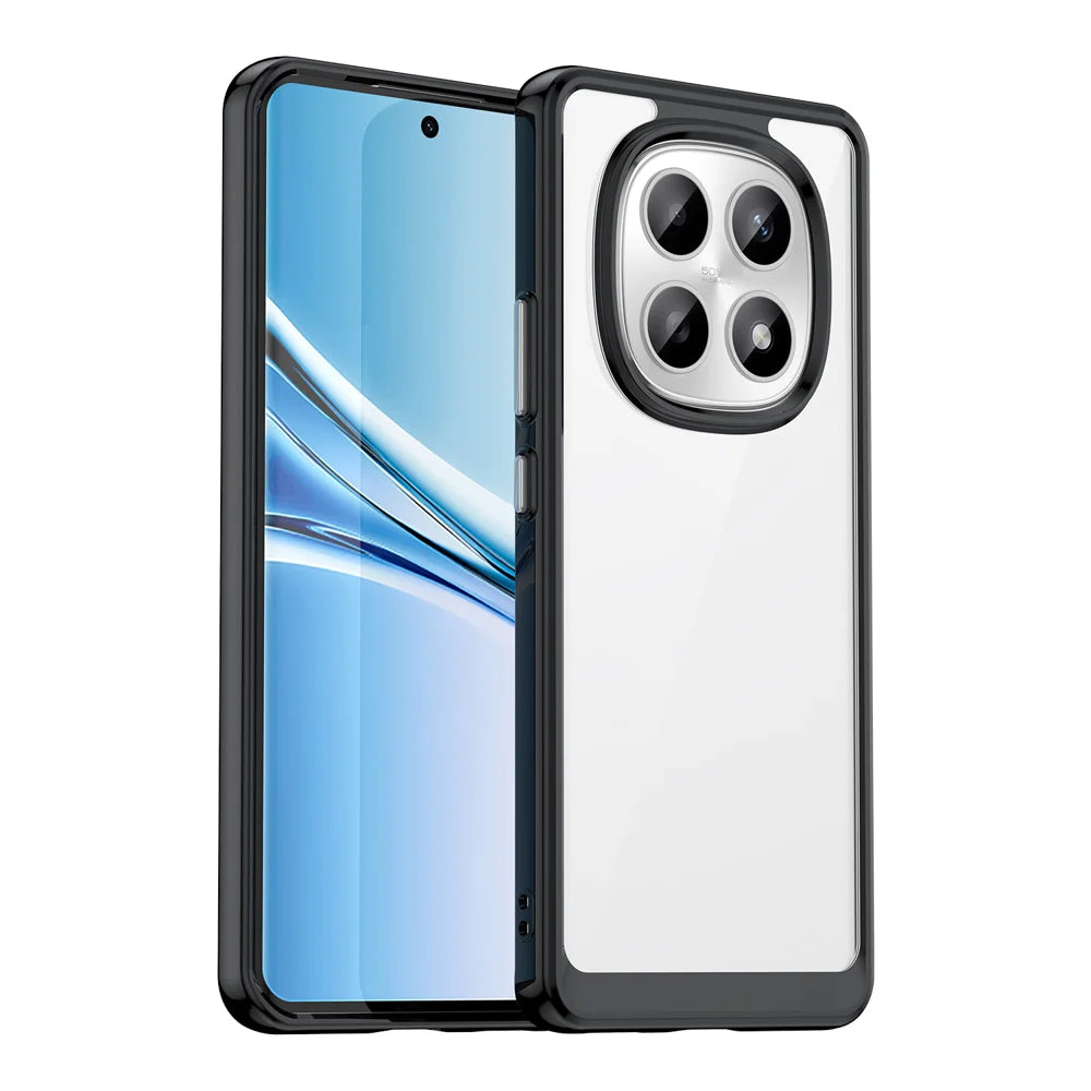 WANLONFENG For Xiaomi Redmi Note 15 5G (Global) / Xiaomi Poco M8 5G Phone Case  XC Series TPU Acrylic Cover with Tempered Glass (Big Lens Hole) - Black - 2