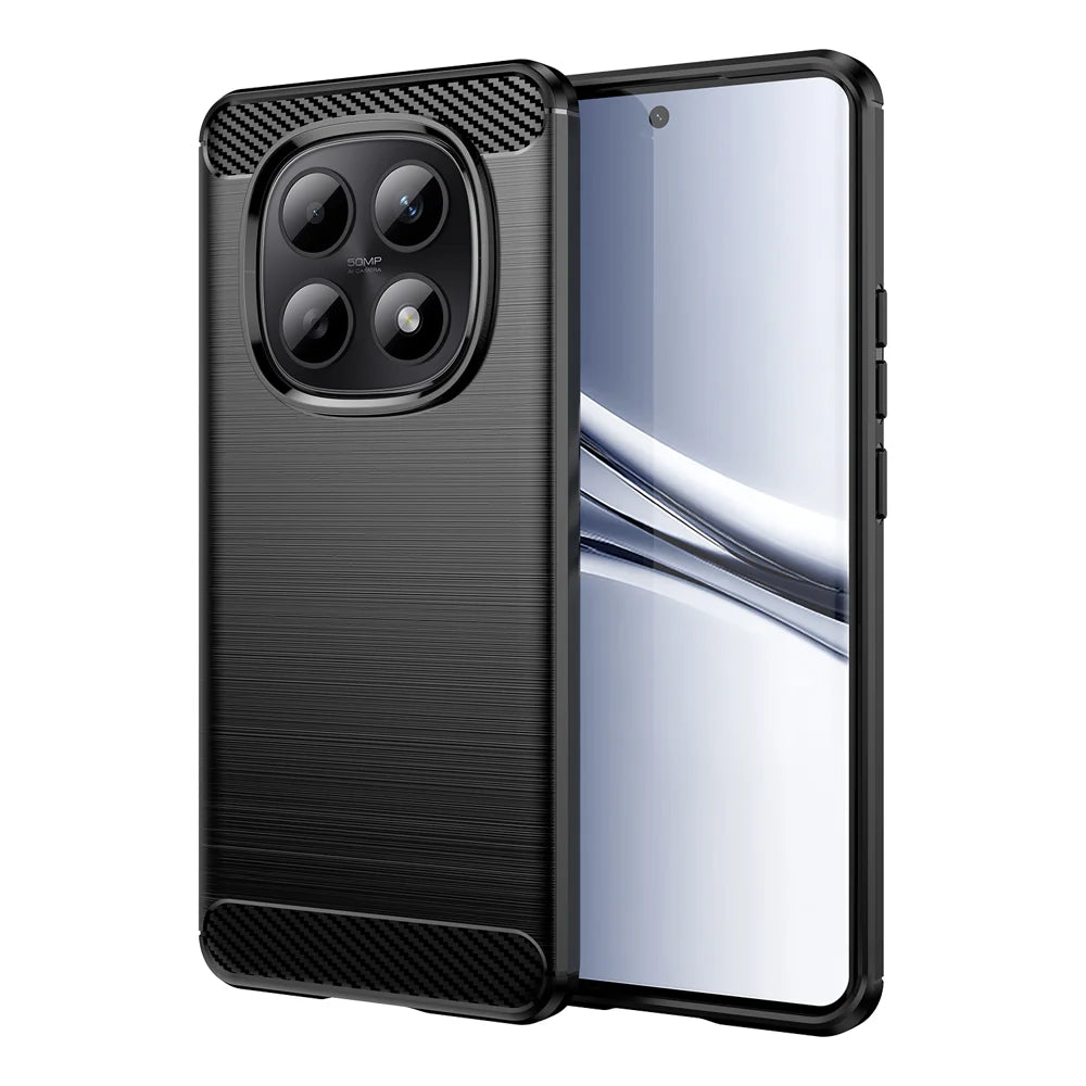 WANLONFENG For Xiaomi Poco M8 5G / Xiaomi Redmi Note 15 5G (Global) Case with Screen Film  LS Series Big Lens Hole Brushed Texture TPU Phone Cover - Black - 2