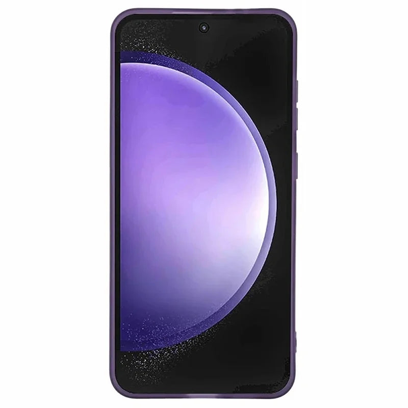 WANLONFENG For Samsung Galaxy S25 FE TPU Case  DKSM Series Electroplated Frame Back Cover with Tempered Glass - Purple - 3