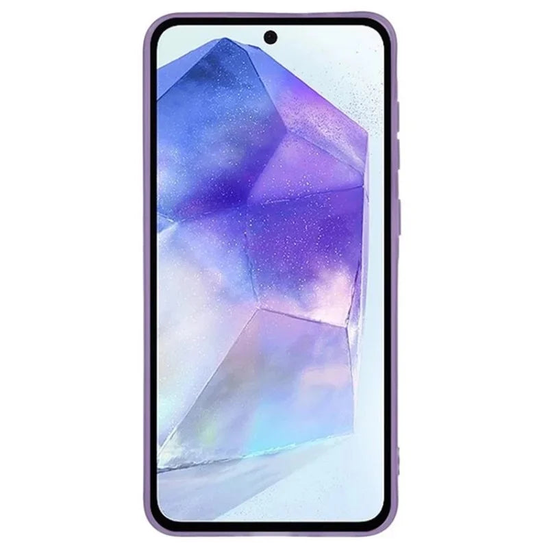 WANLONFENG For Samsung Galaxy A17 4G / Galaxy A17 5G TPU Case  DKSM Series Electroplated Frame Back Cover with Tempered Glass - Purple - 3