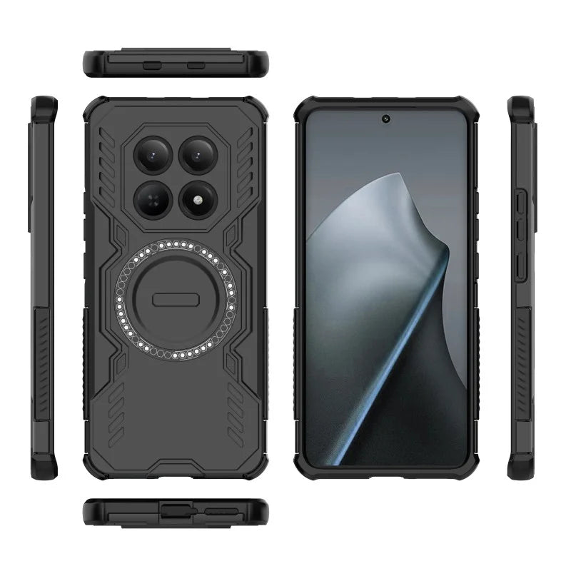 WANLONFENG For Xiaomi Redmi Note 15 5G (Global) / Xiaomi Poco M8 5G Magnetic Case  DJ Series PC TPU Phone Cover with 2Pcs Tempered Glass Film - Black - 2
